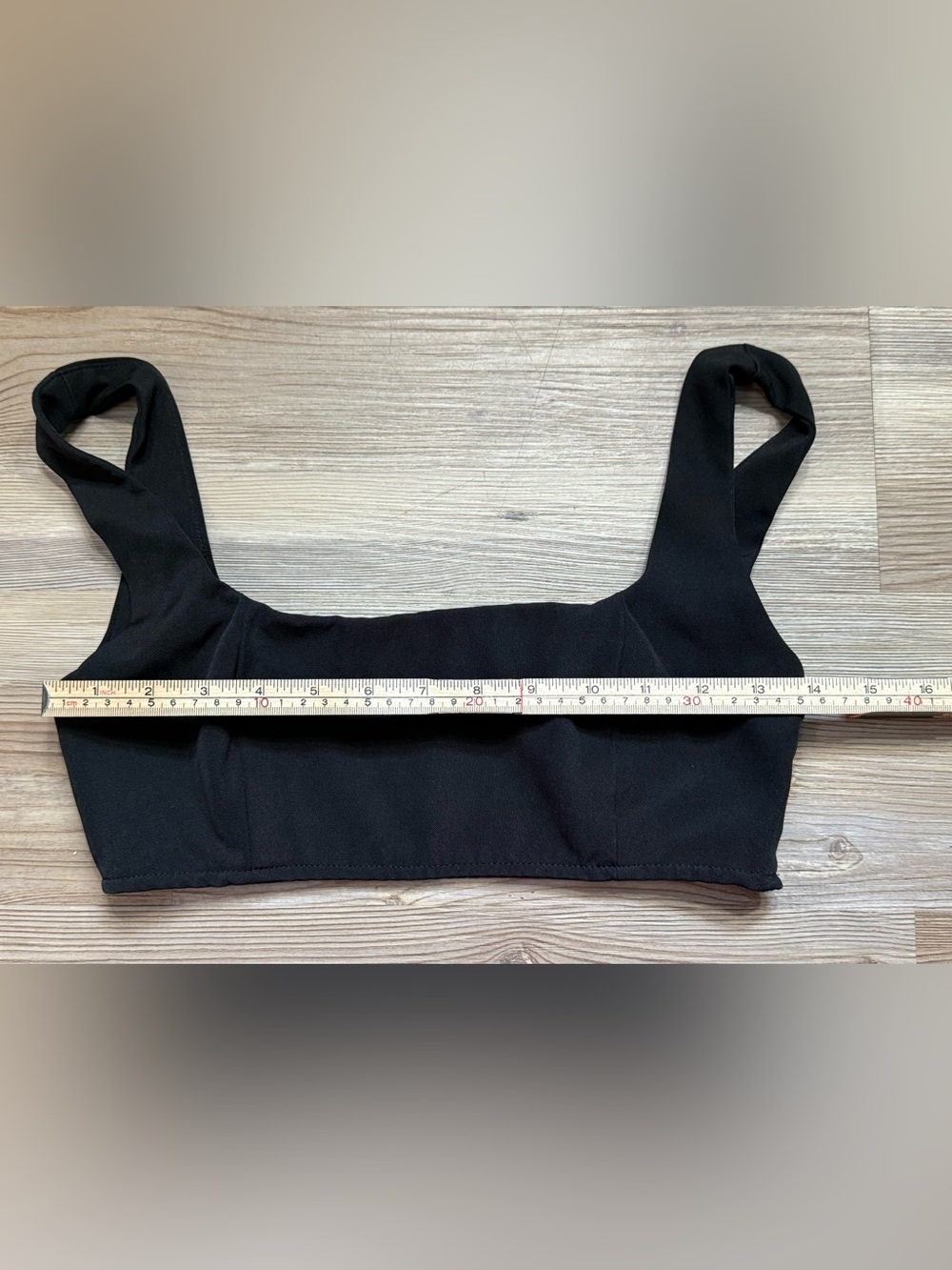 Princess Polly Huxley Black Crop Top with Wide Straps - Picture 9 of 9